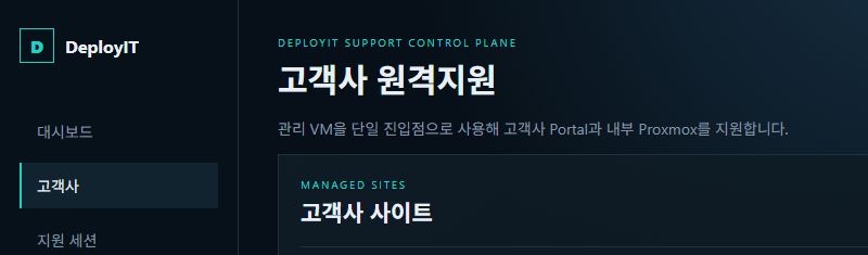 고객사별 지원 업무를 정리하는 화면